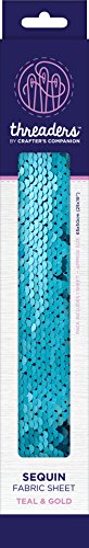 Threaders TH-1386 Paillettenstoff Blatt-Teal Gold, One Sheet von Threaders