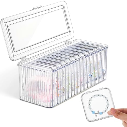 Threehoney Acryl-Schmuckschatulle, 24,6 x 10,2 x 8,9 cm, transparenter Schmuck-Organizer mit 12 tragbaren, anlaufgeschützten Schmuck-Organizern, Reise-Schmucketui für Ohrringe/Ringe/Halsketten, von Threehoney