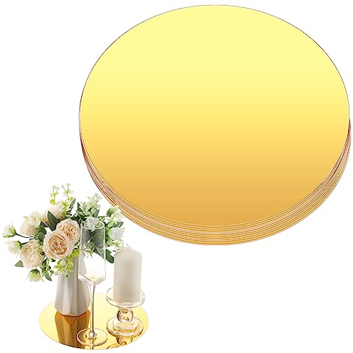 Thyle Runde Acryl-Spiegel für Tische, Tafelaufsätze, Kreisspiegel, Kerzenteller für Wand, Hochzeit, Tischdekoration, für Babyparty, Party, Dicke 1 mm, goldfarben, 12 Stück Thyle Runde Acryl-Spiegel für Tische, Tafelaufsätze, Kreisspiegel, Kerzenteller für Wand, Hochzeit, Tischdekoration, für Babyparty, Party, Dicke 1 mm, goldfarben, 12 Stück von Thyle