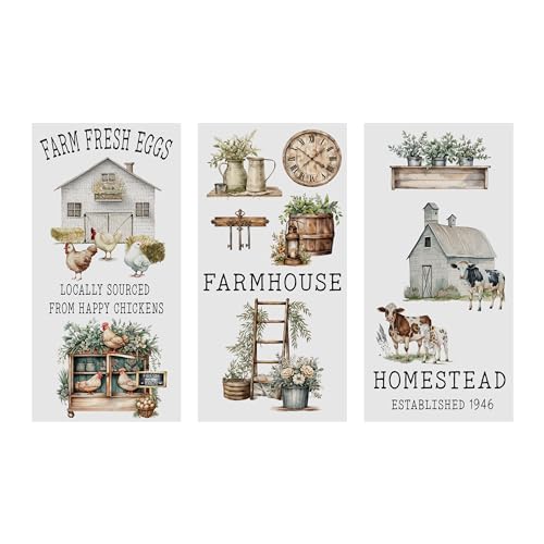 Thymeless Designs (Farmhouse) Transferfolie für Handwerk und Möbel, 3 Designbögen, 15,2 x 30,5 cm, Heimdekor-Transfer, Möbel- und Bastelaufkleber, 3 Stück von Thymeless Designs