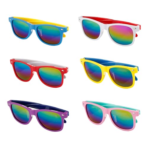 Thyonta 6 Stück Kinder-Sonnenbrillen – cooler Kinder-Stil, UV-beständige Sonnenbrille, bequem und einfach zu tragen, entlastet die Augen, Unisex-Sonnenbrille für Urlaubsparty (mehrfarbig) von Thyonta