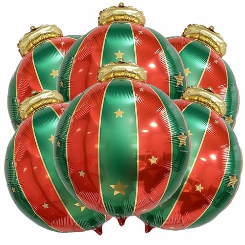 21 x 68,6 cm große Weihnachtskugelballons für Weihnachtsdekorationen, Frohes neues Jahr, 6 Stück von TiAaihion