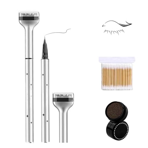 Lower Lash Stamp, 2-in-1 Eyelash Stamp Eye Makeup Stencil kit,Waterproof Reusable Bottom Lash Stamp with Ink,Quick Eye Makeup Tool for Beginner (Black) von TiLLOOO