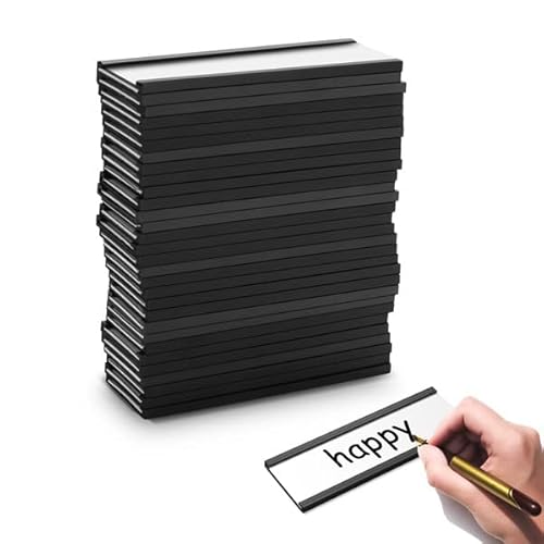 Tiamu 30 Pcs Magnetschilder zum Beschriften, Namensschilder Magnet, Magnete Whiteboard Etiketten, Magnetstreifen Beschreibbar, Notizzettel Etikettenhalter für Metallregal Schließfach Whiteboard von Tiamu