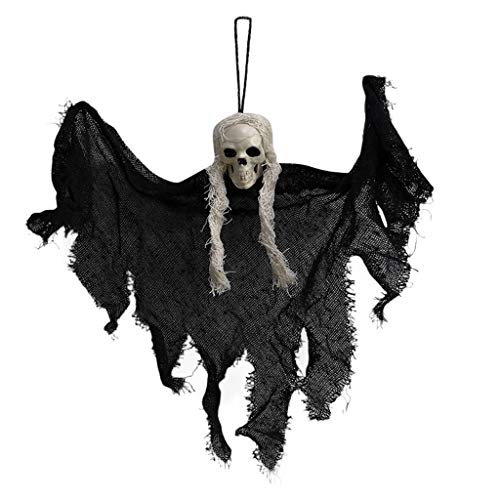 Halloween Deko Halloween Innendekoration Geschenk Innen Außen Party Garten Anhänger Halloween zum Aufhängen Haus Wand Veranda Vorhang Deko Hänge für Karneval Dekorationsrequisiten (Black, One Size) von TianWlio