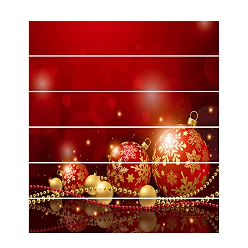 TianWlio Fröhliche Weihnachts Selbstklebend Weihnachtsdeko Kreative Weihnachtstreppenaufkleber Weihnachtskugelmuster Stufendekoration Wandaufkleber Aufkleber Sticker (Red One Size) von TianWlio