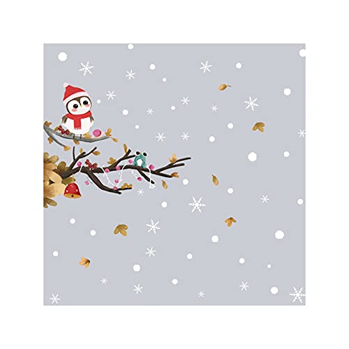 TianWlio Selbstklebend Weihnachtsdeko Weihnachten Basteln Wandtattoo Weihnachten Schneeflocke Zweige Vögel Muster Kinderzimmer Wohnzimmer Fensterglas Tapete Weihnachtsaufkleber zum (Brown One Size) von TianWlio