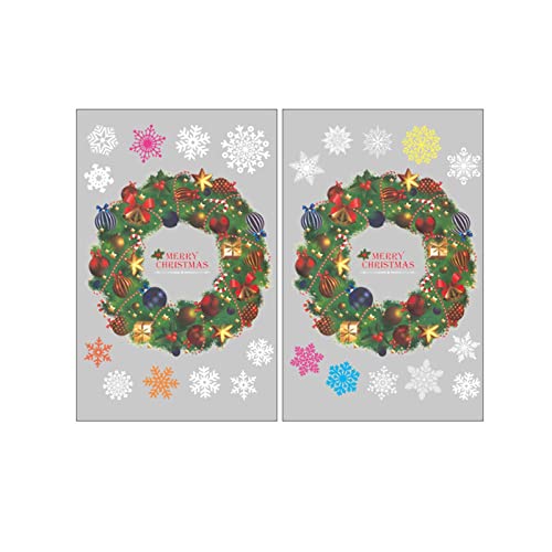 TianWlio Sticker Weihnachten Glitzer Aufkleber Geschenk DIY Weihnachtsthema tragbarer Fensteraufkleber Weihnachtsmann Schneeflocke Fensteraufkleber DIY tragbarer Weihnachten Deko DIY (B One Size) von TianWlio