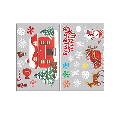 TianWlio Sticker Weihnachten Glitzer Aufkleber Geschenk DIY Weihnachtsthema tragbarer Fensteraufkleber Weihnachtsmann Schneeflocke Fensteraufkleber DIY tragbarer Weihnachten Deko DIY (D One Size) von TianWlio