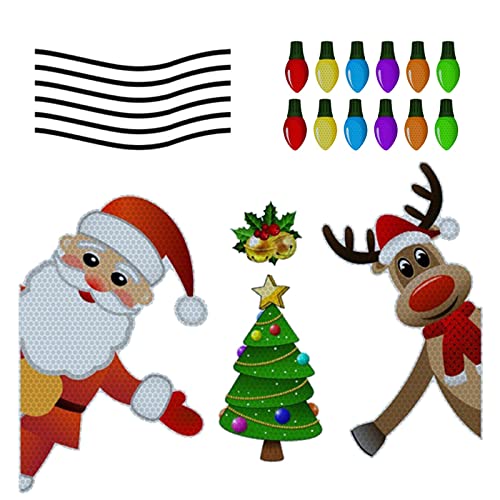 TianWlio Sticker Weihnachten Glitzer Aufkleber Geschenk Weihnachtlicher weicher magnetischer Aufkleber Weihnachtsglühbirne magnetischer Autoaufkleber Weicher Weihnachten Deko DIY (H One Size) von TianWlio