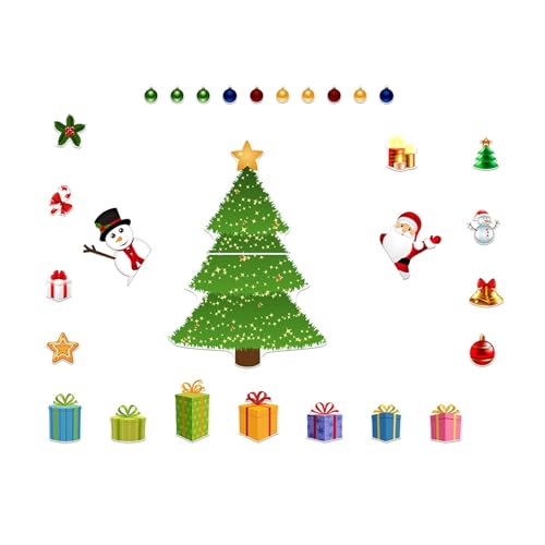 TianWlio Weihnachten Stickers Weihnachtsdeko Aufkleber Kühlschrankmagnete Kühlschrank Auto Schließfach Garagentor Aufkleber Weihnachtsdekoration Glitzer Aufkleber Weihnachten (Grey One Size) von TianWlio