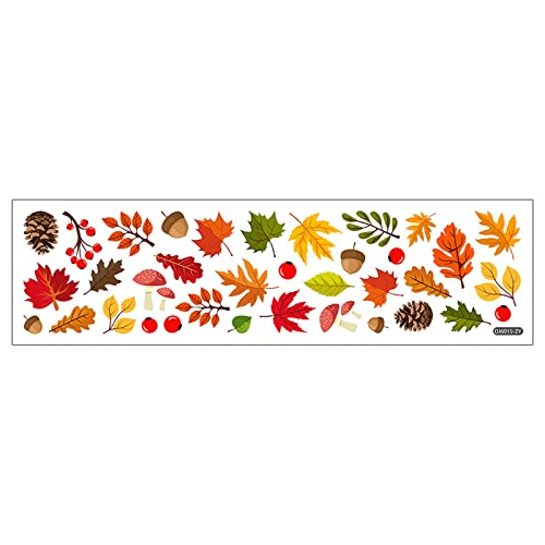 TianWlio Weihnachten Stickers Weihnachtsdeko Aufkleber Wandaufkleber Weihnachten Blätter Obst Pflanzen Thanksgiving Wandaufkleber Elektrostatische Aufkleber Glitzer Aufkleber (Orange One Size) von TianWlio