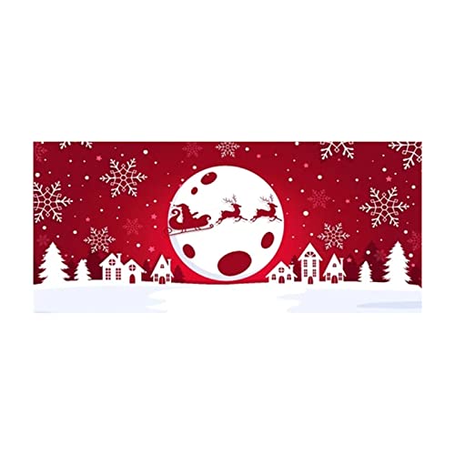 TianWlio Weihnachts Sticker Glitzer Xmas Aufkleber Bunt 7 x 16 Ft Frohe Weihnachten Urlaub Banner Garagentor Abdeckung Wandbilder Winter Schneemann Weihnachtsmann Weihnachten Aufkleber Fenster (A D) von TianWlio