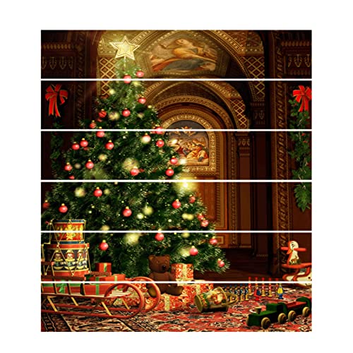 TianWlio Weihnachts Sticker Glitzer Xmas Aufkleber Bunt Kreative Weihnachtstreppenaufkleber Imitation Weihnachtsbaum Korridor Stufen Dekoration Wandaufkleber Weihnachten Aufkleber (Gold One Size) von TianWlio