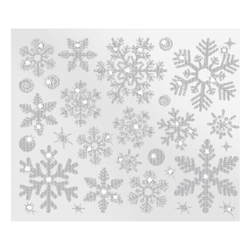 TianWlio Weihnachts Sticker Glitzer Xmas Aufkleber Bunt Wandaufkleber mit weihnachtlichen Glitzer Schneeflocken für Schlafzimmer Wohnzimmer Zuhause Weihnachten Aufkleber Fenster (E One Size) von TianWlio