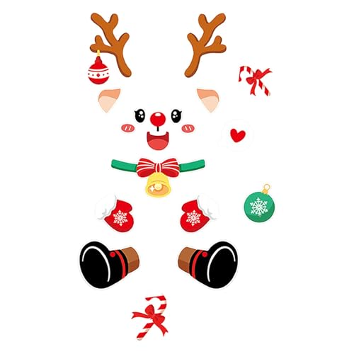 TianWlio Weihnachts Sticker Glitzer Xmas Aufkleber Bunt Weihnachts Kühlschrankmagnet Set Weihnachtsdekoration Kühlschrank Schneemann. Weihnachtsmann ... Weihnachten Aufkleber Fenster (D One Size) von TianWlio