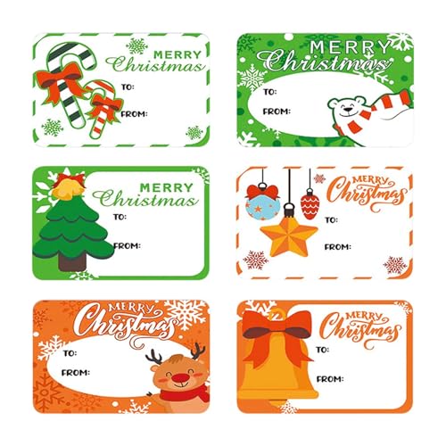 TianWlio Weihnachtsaufkleber Stickers Weihnachtsdekoration 250 Stück Aufkleber/Rollenaufkleber Weihnachtsaufkleber Weihnachtsdekoration Geschenk selbstklebende Aufkleber (Green One Size) von TianWlio