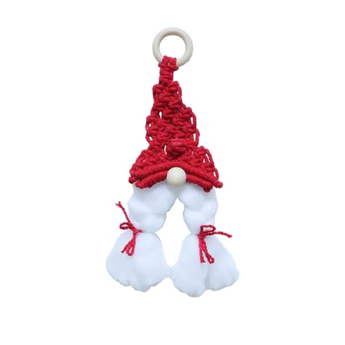 TianWlio Weihnachtsbaumschmuck Hängende Ornamente Deko Hängende Eier Keramik Weihnachtskranz mit Lichtern Heimdekoration handgefertigte aus Baumwollgarn Weihnachtsbaum Anhänger (Red One Size) von TianWlio