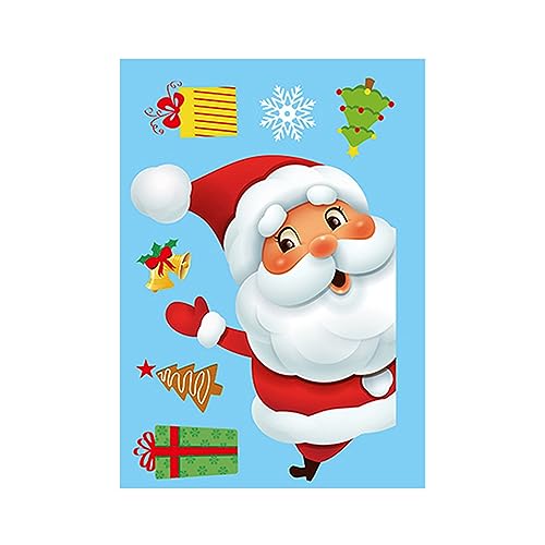 TianWlio Weihnachtsdeko für DIY Basteln Weihnachtskarten Einkaufszentrum Wandaufkleber Frohe Weihnachten Tapete Cartoon Weihnachtsmann Schneemann Weihnachten Stickers für Dekoration DIY (A One Size) von TianWlio