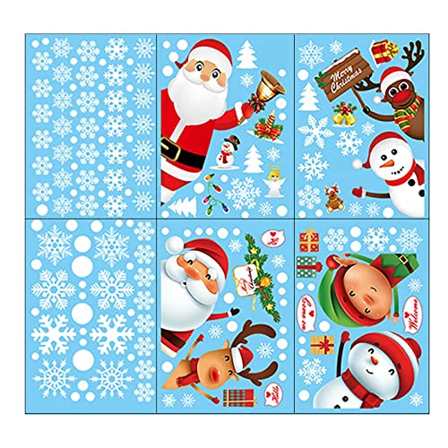 TianWlio Weihnachtssticker Glitzer Weihnachtsaufkleber WEIHNACHTS Aufkleber Weihnachts Glasaufkleber Fensterdekoration Schneeflocken Aufkleber Fensteraufkleber Weihnachtssticker Sticker (A One Size) von TianWlio