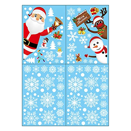 TianWlio Weihnachtssticker Glitzer Weihnachtsaufkleber WEIHNACHTS Aufkleber Weihnachts Glasaufkleber Fensterdekoration Schneeflocken Aufkleber Fensteraufkleber Weihnachtssticker Sticker (B One Size) von TianWlio