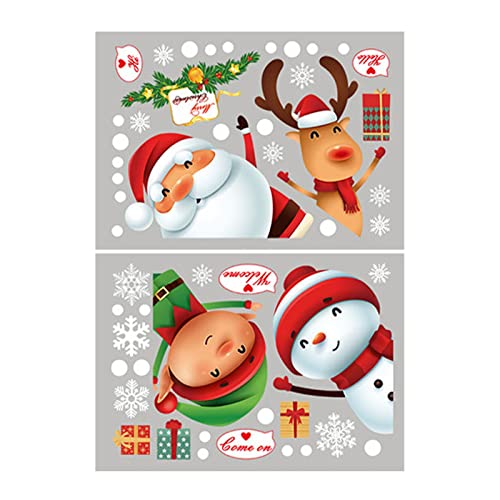 TianWlio Weihnachtssticker Glitzer Weihnachtsaufkleber WEIHNACHTS Aufkleber Weihnachts Glasaufkleber Fensterdekoration Schneeflocken Aufkleber Fensteraufkleber Weihnachtssticker Sticker (D One Size) von TianWlio