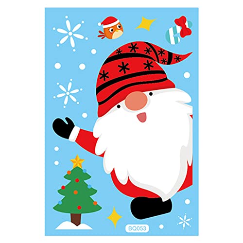 TianWlio Weihnachtssticker Glitzer Weihnachtsaufkleber Weihnachtsmann Einkaufszentrum DIY Weihnachtsdekoration keine selbstklebenden Aufkleber elektrostatische Weihnachtssticker (A One Size) von TianWlio