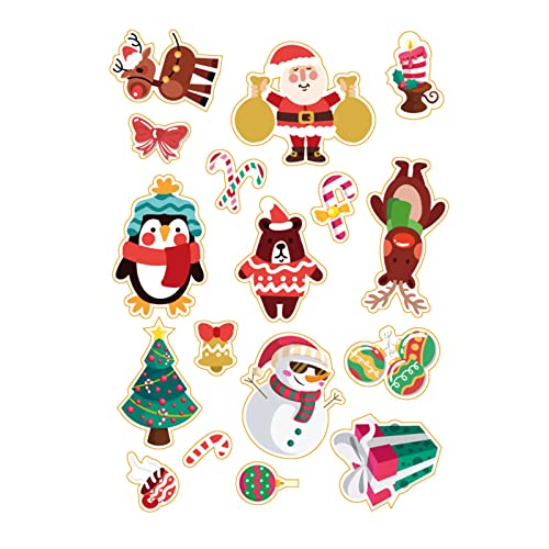 TianWlio Weihnachtssticker Selbstklebend Weihnachten DIY Niedliche Aufkleber Geschenkverpackungsaufkleber Weihnachtsaufkleber Sankt Geschenk Glockenaufkleber Weihnachtsdeko Sticker (B A) von TianWlio