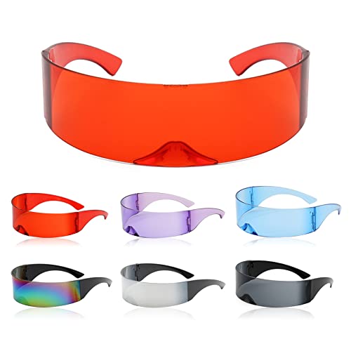 Tianher Futuristische Brille, 6 Pcs Space Brille Futuristische Sonnenbrille Fun Glasses für Rollenspiel von Tianher