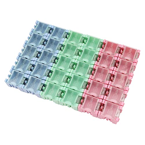 Tiardey 30 Stück SMD SMT Widerstand Kondensator Box Organizer,klarer ABS Abnehmbarer Organizer Container für elektronische Komponenten Schmuckaufbewahrung–blau rot grün von Tiardey