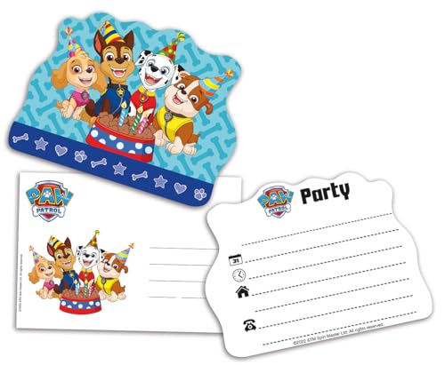 Tib Heyne 12-tlg. Einladungskarten-Set * PAW PATROL * zum Kindergeburtstag und Party | mit 6 Einladungen und 6 Umschlägen | Invites Kinder Geburtstag Skye ChaseMarshall Rumble von Tib Heyne