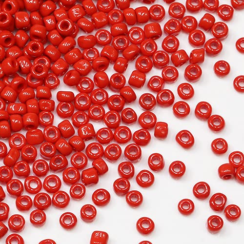 Tibaoffy Rote Perlen Größe 8/0 Kunsthandwerk Glas Seed Perlen 3 mm für die Schmuckherstellung (insgesamt etwa 100g über 3600pcs) von Tibaoffy