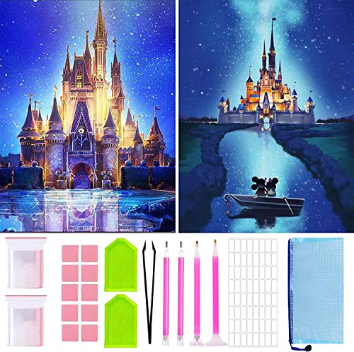 Tibimon DIY 5D Diamond Painting Kits, 2 Packung Full Diamant Painting Kit für Erwachsene Kommt mit 75 Diamant Malerei Zubehör, Diamant Painting Bilder, Kreuzstich Stickerei Bilder für Home Wall Décor von Tibimon