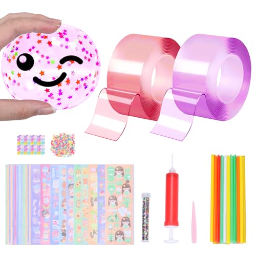 Tibimon 27 Stück Nano Tape Bubbles Set, 3m Nanoband, Magie Nano Klebeband Set, Doppelseitiges Klebeband Set DIY Craft für Mädchen, Jungen, Kinder, Erwachsene von Tibimon