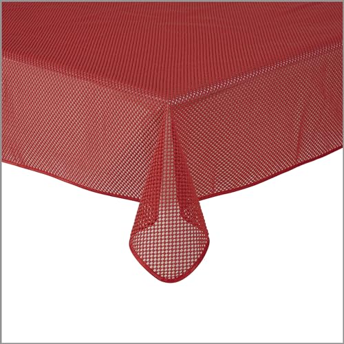 Tischdecke Gartentischdecke Karo Rot 110x140 cm Outdoor Weichschaum PVC rechteckig Terrasse Garten rutschfest wetterfest von TiborTex