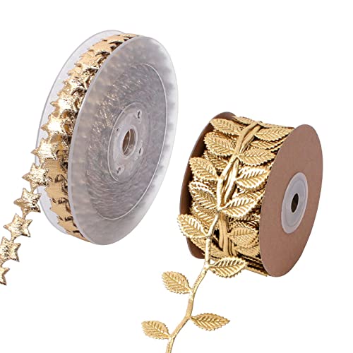 2 Rollen Blatt Band 10M+15M Blätter Streifen Geschenkband Wired Ribbon Handwerk Blatt Girlande Buchsgirlande Künstliche Blätter Reben Blattband für Hausgarten Scrapbooking Hochzeit Party Deko(Gold)25M 2 Rollen Blatt Band 10M+15M Blätter Streifen Geschenkband Wired Ribbon Handwerk Blatt Girlande Buchsgirlande Künstliche Blätter Reben Blattband für Hausgarten Scrapbooking Hochzeit Party Deko(Gold)25M von Ticeed