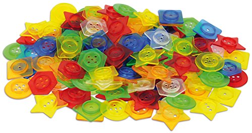 TickiT 73071 Stackable Translucent Button With Lace, 156 Pieces, Translucent von TickiT