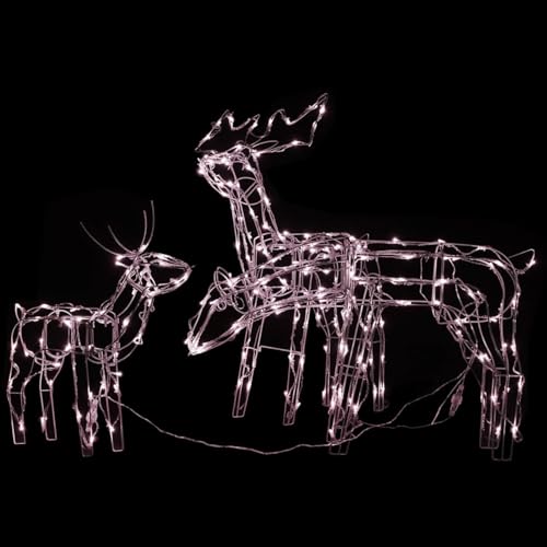 Tidyard 3-TLG. LED-Rentiere Set, LED Rentier, Rentiere Weihnachten Deko, Beleuchtet Dekofigur Weihnachtsdeko Weihnachten Beleuchtung Außen, 229 LEDs von Tidyard