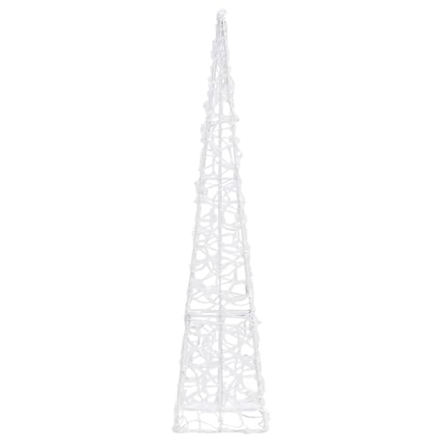 Tidyard LED Leuchtkegel Acryl Deko Lichtkegel Pyramide Weihnachtsbeleuchtung Weihnachtsdeko Weihnachten Dekorationsleuchte Lichterkette Warmweiß 10 x 10 x 90 cm (B x T x H) von Tidyard