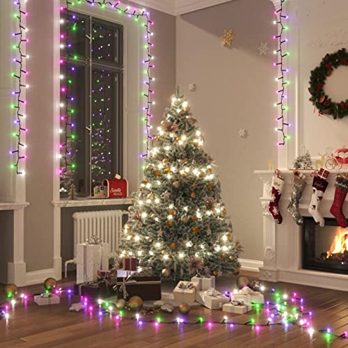 Tidyard LED Lichterkette Christbaumbeleuchtung Weihnachtsbaum Lichternetz Baumvorhang Weihnachtsdeko Weihnachtsbaumbeleuchtung mit 400 LEDs Pastell Mehrfarbig 4 m PVC von Tidyard