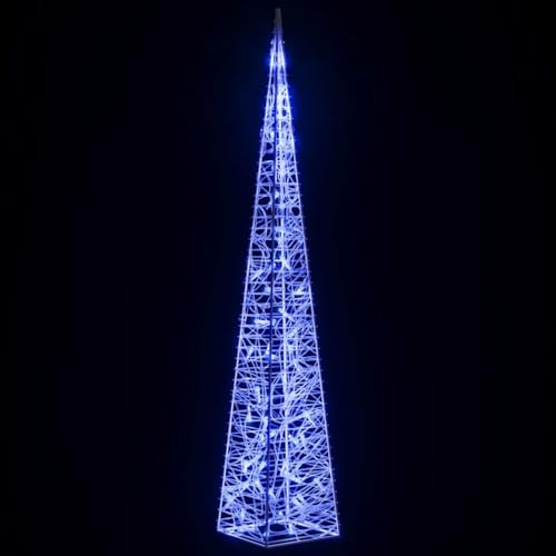 Tidyard LED Pyramide Lichterkegel, Weihnachten Dekoration, Beleuchtung für Weihnachten Innen Außen, Blau 120 cm von Tidyard