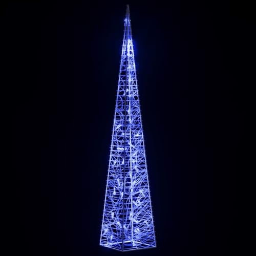 Tidyard LED Pyramide Lichterkegel, Weihnachten Dekoration, Beleuchtung für Weihnachten Innen Außen, Blau 120 cm von Tidyard