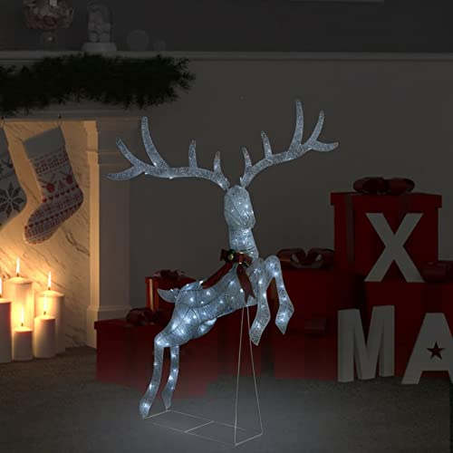 Tidyard LED Rentier Weihnachtsdeko Beleuchtet Weihnachtsbeleuchtung Weihnachtsdekoration Deko Figur Innen Außen 120 LEDs Weiß Kaltweiß USB-Verbindung von Tidyard