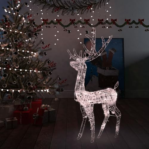 Tidyard LED Rentier Weihnachtsdeko Beleuchtet Weihnachtsbeleuchtung Weihnachtsdekoration Deko Figur Innen Außen Acryl 140 LEDs 120 cm Warmweiß USB-Verbindung von Tidyard