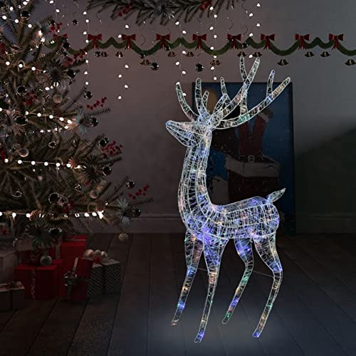 Tidyard LED Rentier Weihnachtsdeko Beleuchtet Weihnachtsbeleuchtung Weihnachtsdekoration Deko Figur Innen Außen Acryl 250 LED 180 cm Mehrfarbig USB-Verbindung von Tidyard