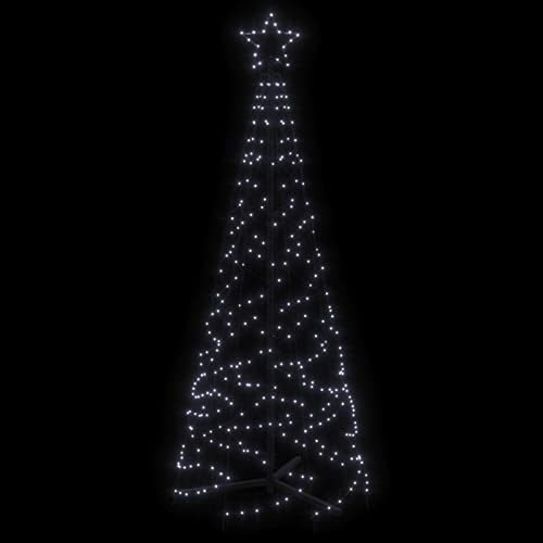 Tidyard LED Weihnachtsbaum Tannenbaum Lichterbaum Weihnachtsdeko Beleuchtung Außen Beleuchtet Lichterkette Outdoor Kegelform Kaltweiß 200 LEDs 70x180 cm von Tidyard