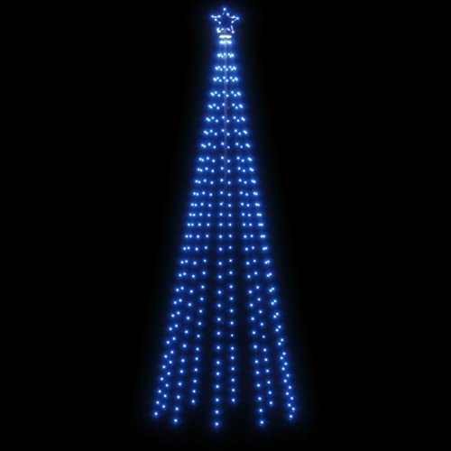 Tidyard LED Weihnachtsbaum Tannenbaum Lichterbaum Weihnachtsdeko Beleuchtung Außen Beleuchtet Lichterkette Outdoor mit Erdnägeln Blau 310 LEDs 300 cm von Tidyard