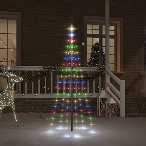 Tidyard LED Weihnachtsbaum für Fahnenmast, Weihnachtsbaum LED Lichterkette, Christbaumbeleuchtung, LED Weihnachten Lichterkette Außen, Weihnachtsbeleuchtung Lichternetz,Mehrfarbig 108 LEDs 180 cm von Tidyard