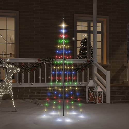 Tidyard LED Weihnachtsbaum für Fahnenmast Tannenbaum Christbaumbeleuchtung Lichterkette Außen Weihnachtsbeleuchtung für Rasen Garten Weihnachten Dekoration Weihnachtsdeko Mehrfarbig 108 LEDs 180 cm von Tidyard