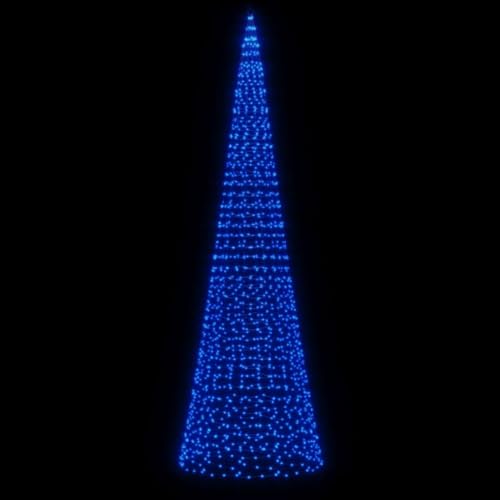 Tidyard LED Weihnachtsbaum für Fahnenmast Tannenbaum Lichterbaum Weihnachtsdeko Beleuchtung Außen Beleuchtet Lichterkette 1534 LEDs Blau 500 cm von Tidyard